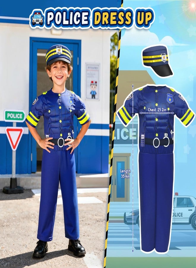 DISHIO Kids Pretend Role Play Costumes, Dress Up Clothes for Toddlers, 4 Sets Astronaut, Policeman, Firefighter, Engineer Costume for Kids and Toddlers Boys Christmas Birthday Age 3 to 6 - Image 4